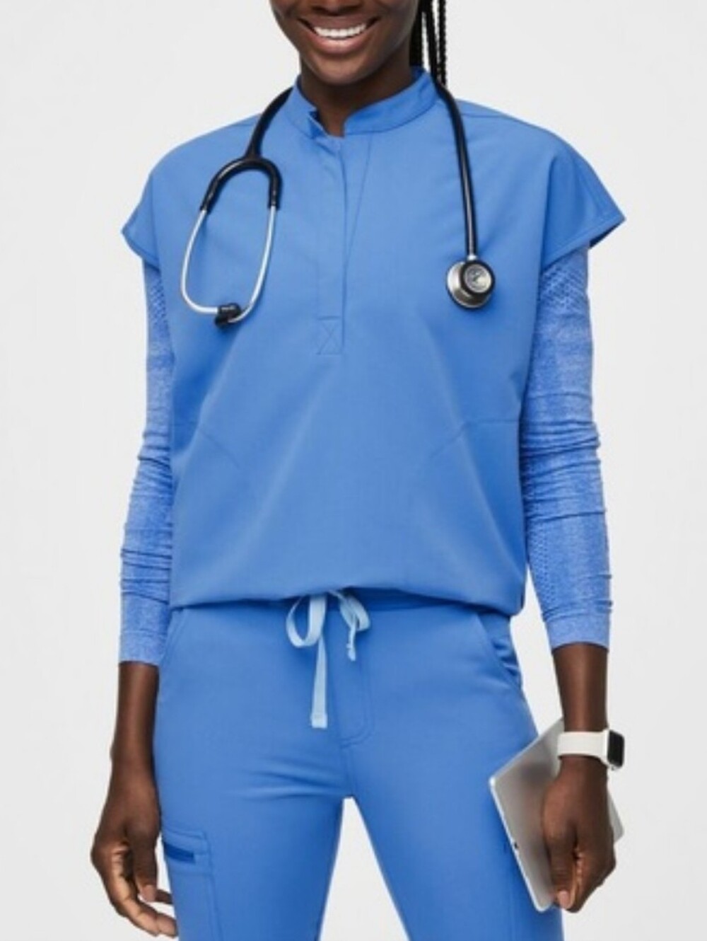 Figs Capri Blue Rafaela Oversized Scrub Top Large Limited